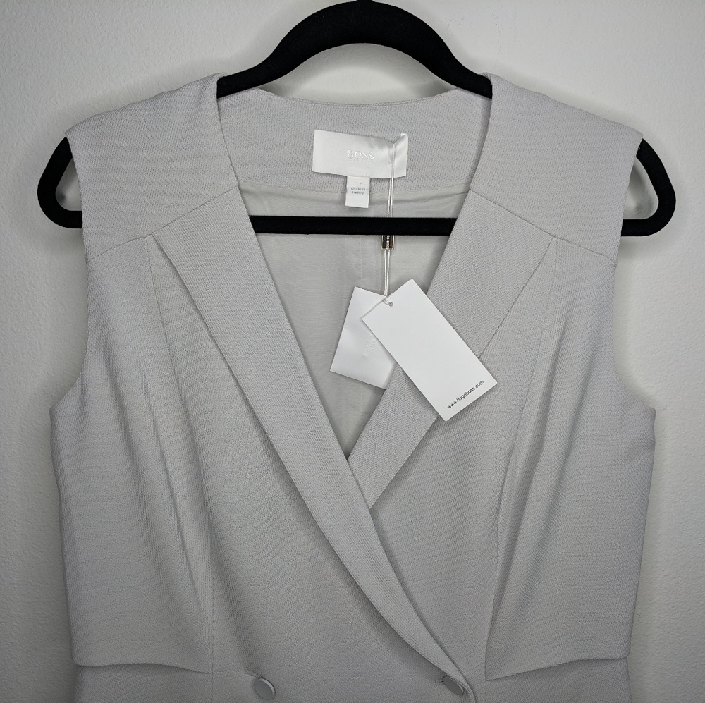 Hugo BOSS Damarine V Neck Tuxedo Vest Dress sz 10 - Picture 3 of 8